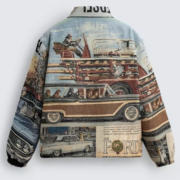 ZARA FORD © JACQUARD PUFFER JACKET SMALL - Picture 11 of 12